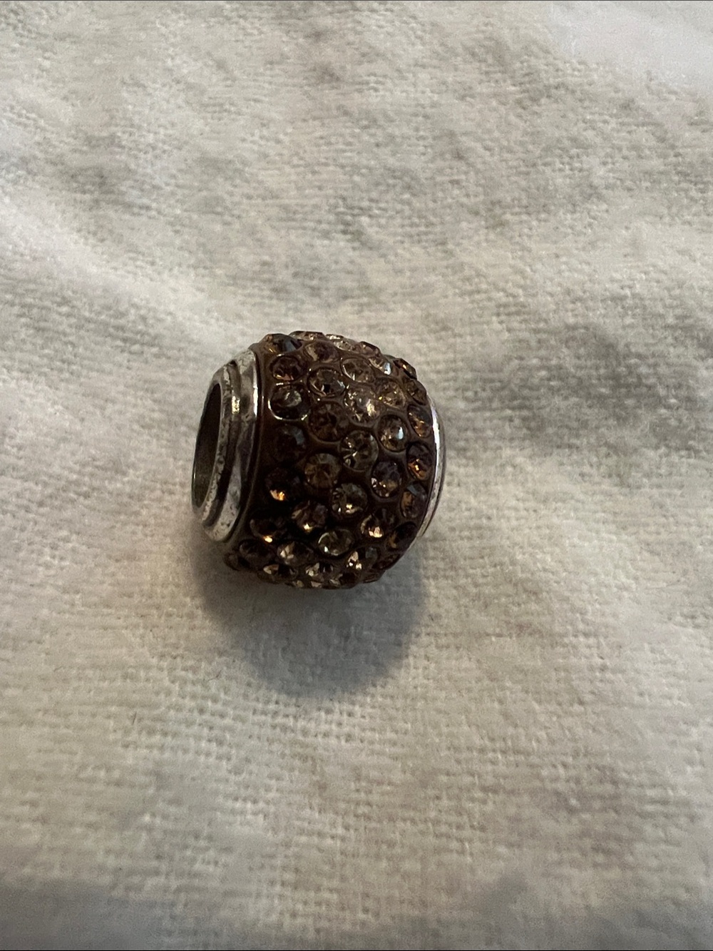 Brighton Brown Gold Pave Crystal Bead Charm